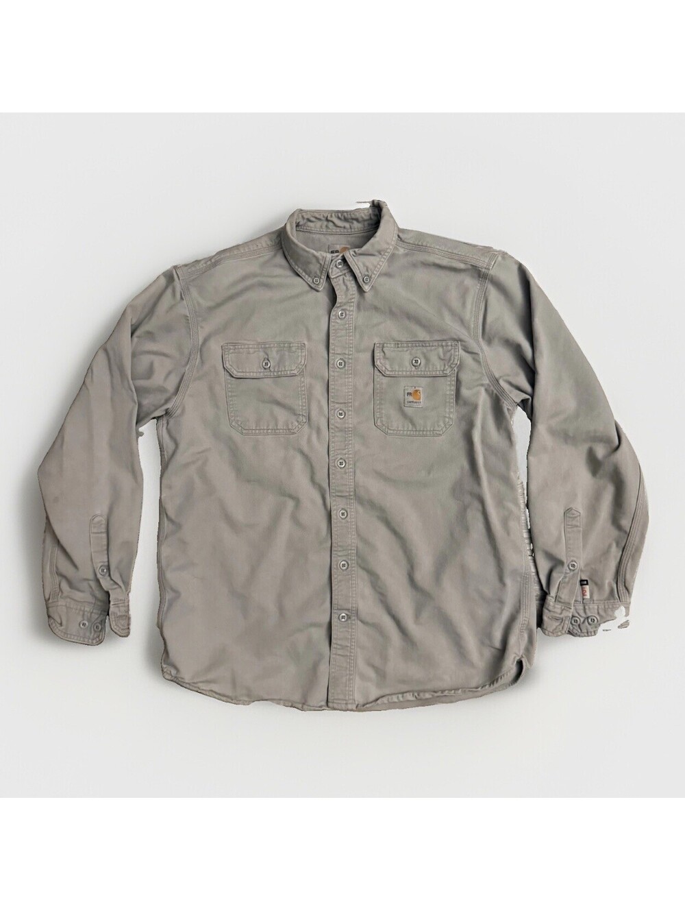Carhartt FR Flame Resistant Safety Work Shirt Men's Large Grey FRS160 Workwear